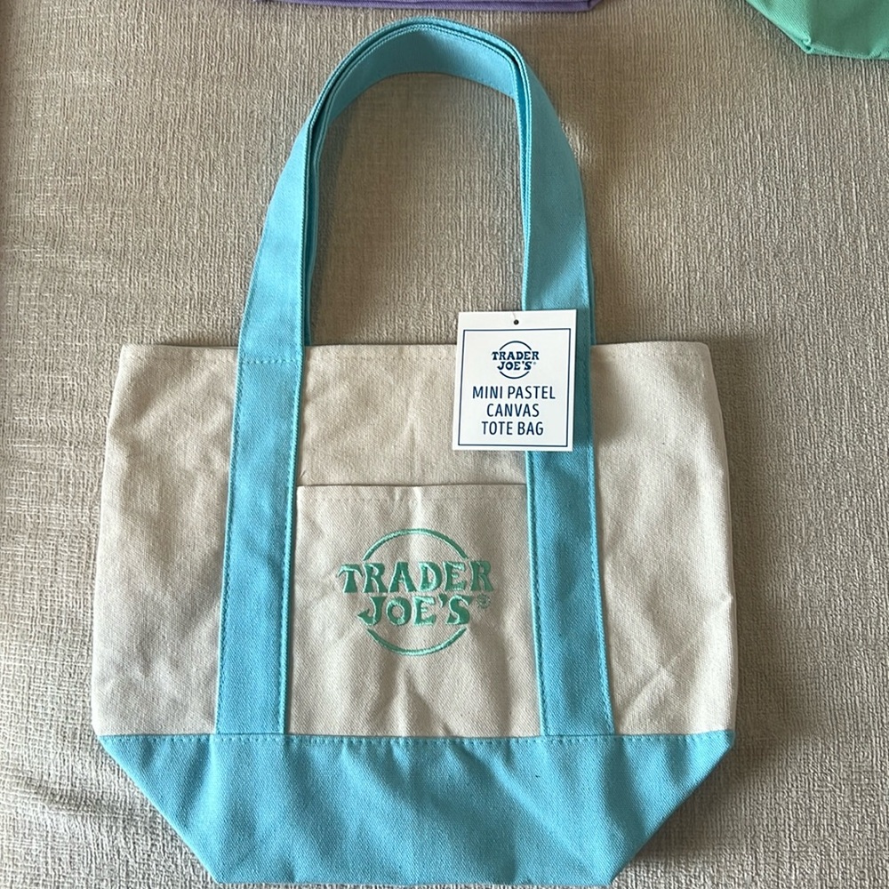 Trader Joe’s mini pastel canvas tote